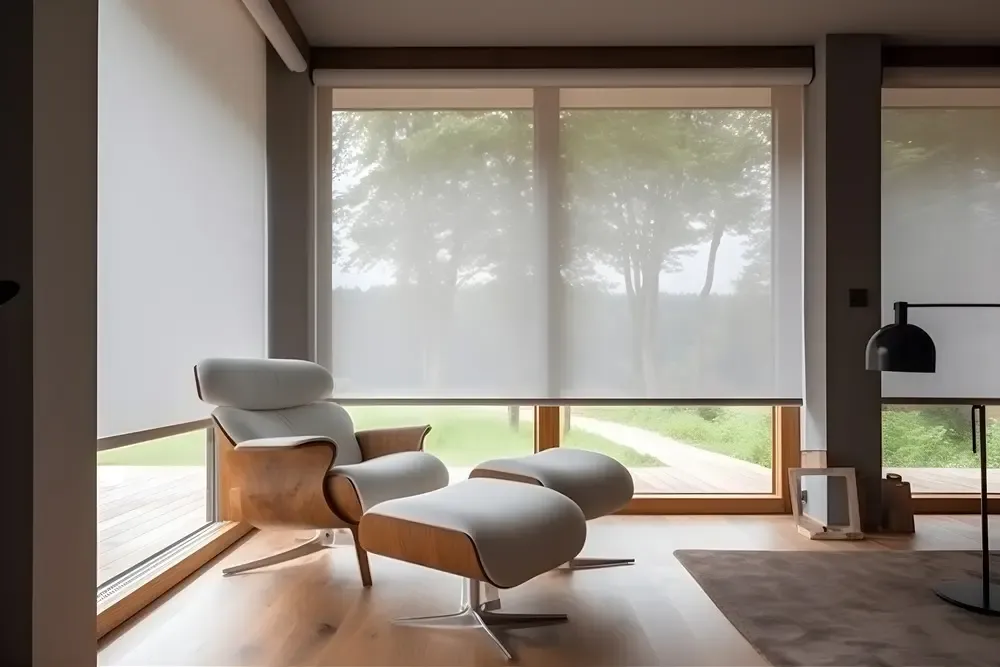 Custom blinds in residential living room